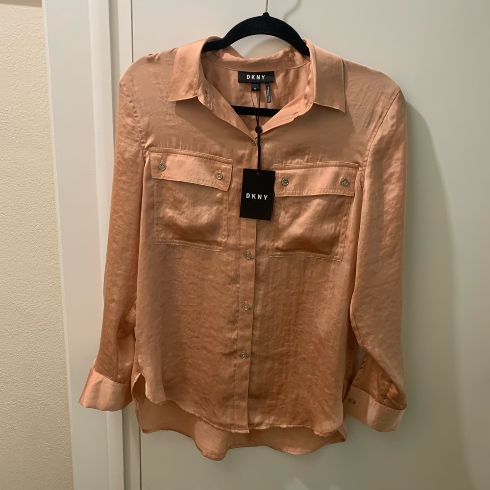 DKNY Light Clay Oversized Top Size XS
